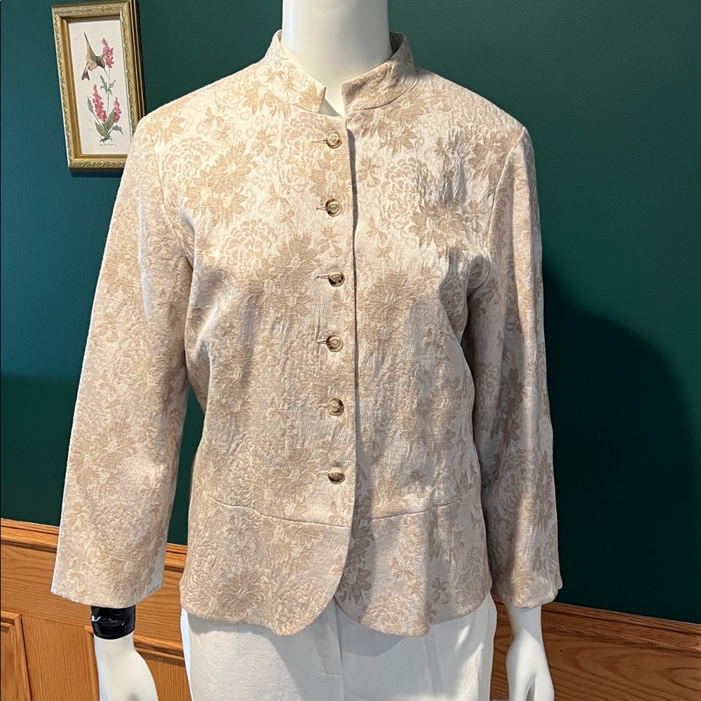 Vintage White House Black Market Floral Brocade Blazer